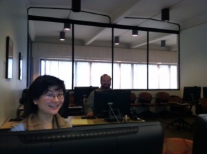 Staff members participating in the edit-a-thon, January 10th 2013