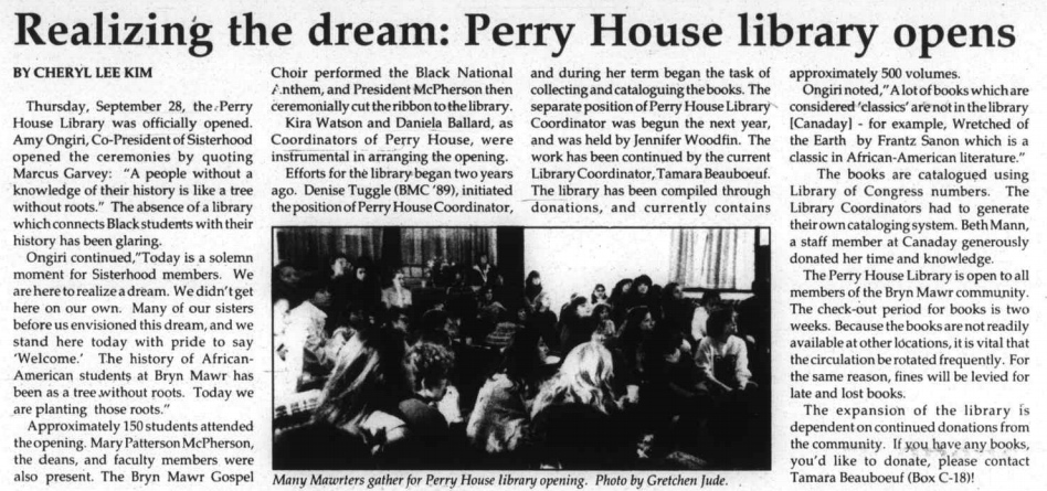 "Realizing the dream" in The College News, 1989. Read the article here.