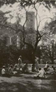 A Poetry Hour on Bryn Mawr's Campus (1930) via collegewomen.org.